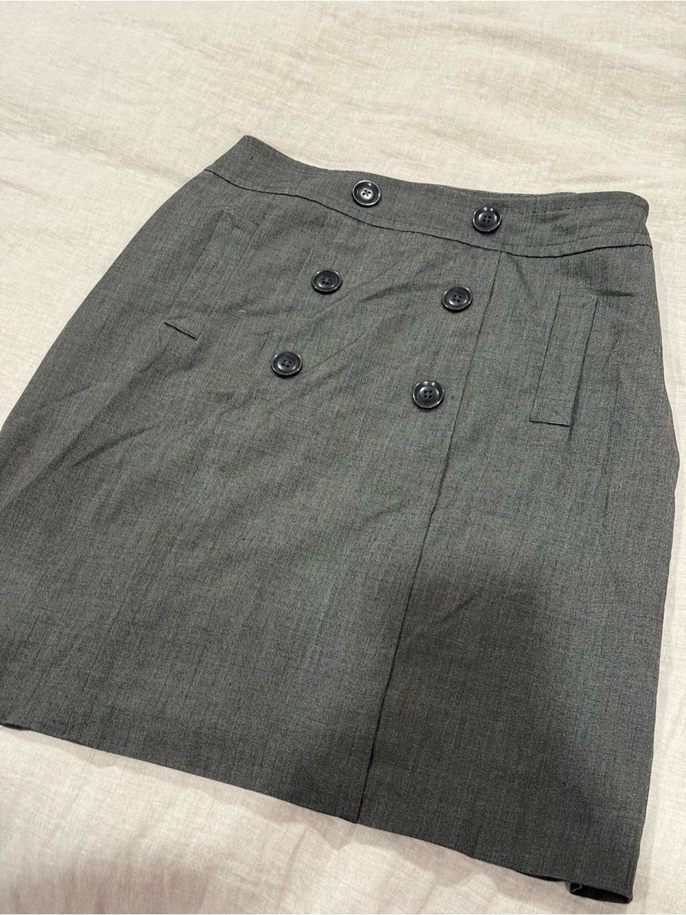 Sandro Sportswear Button Front Gray Pencil Skirt Size 8